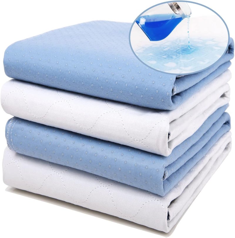 Alsunny 4 Pack Bed Pads for Incontinence Washable 28" x 36",Waterproof Bed Pads,Adult Washable Incontinence Bed Pads for Adults,Dog,Kids - Image 1